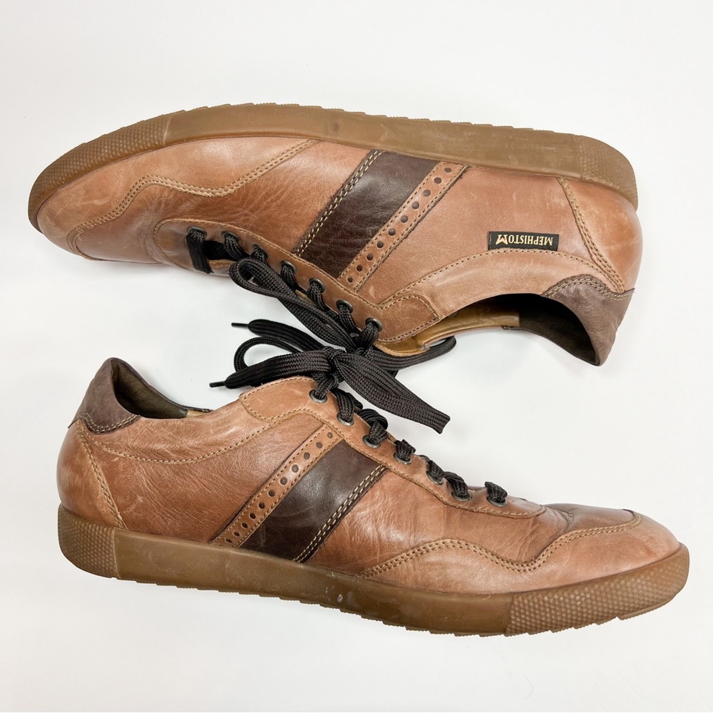 Mephisto Mens Air Relax Sneakers Urban Chestnut Brown Tan Leather Lace Up size 9 - Picture 15 of 15